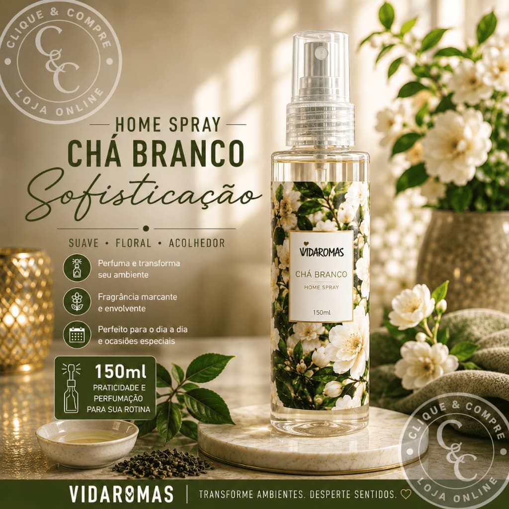 Aromatizador Home Spray Vidaromas 150ml / 24 Fragrâncias exclusivas para Casa & Ambientes