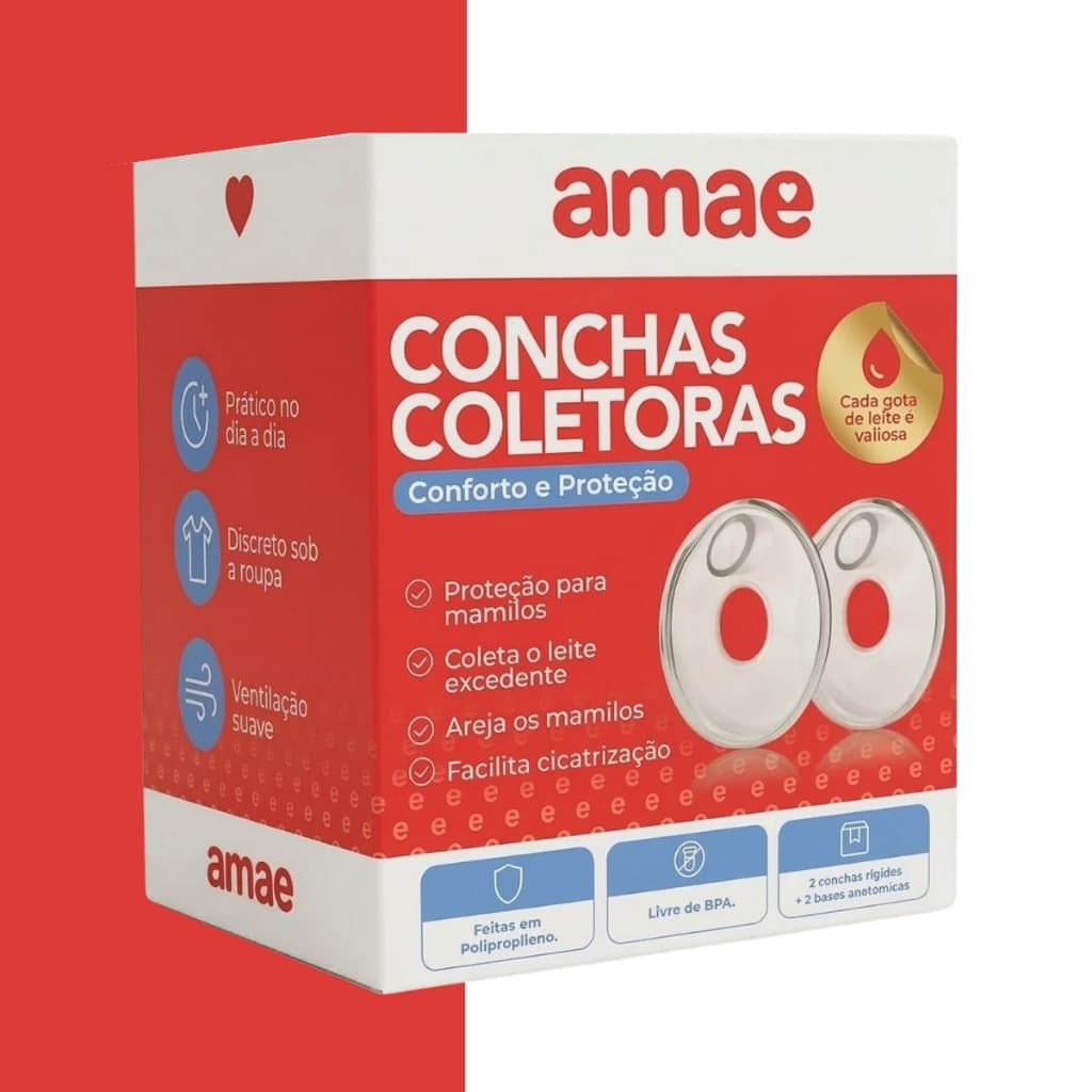 Concha Base Rígida Antivazamento Amamentação Cx/ 2 Unid Amae