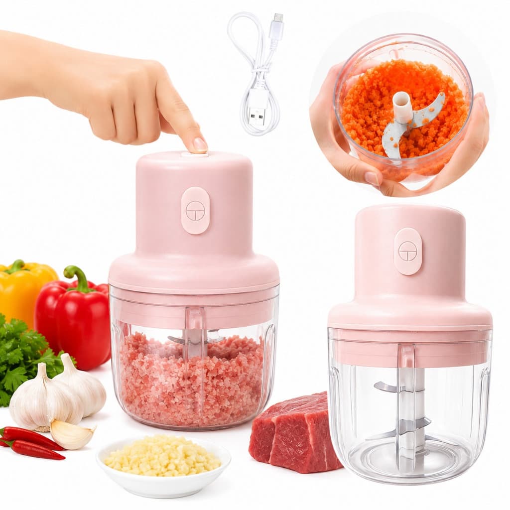 Mini Processador De Alimentor Elétrico Triturador De Alho