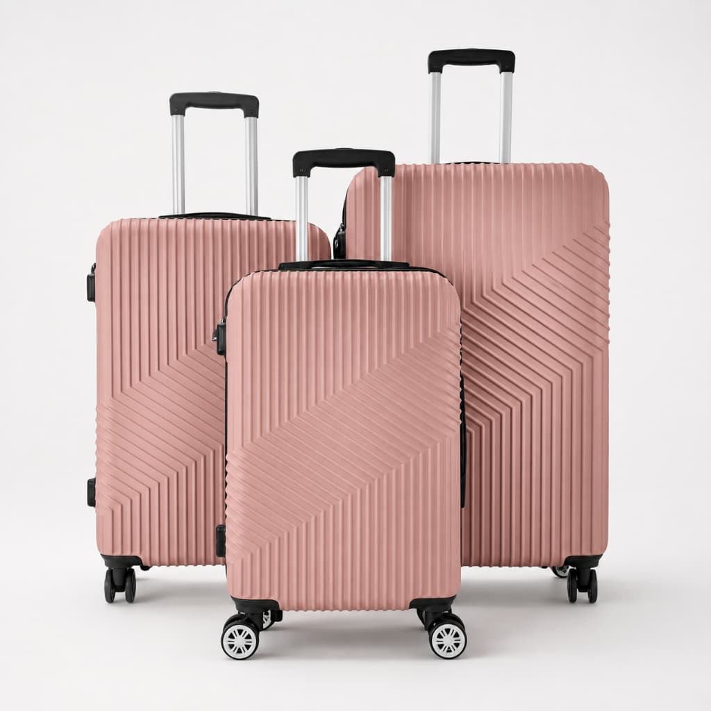 Kit Malas Viagem 3 Peças P M G | ABS Rígida Design Moderno 360°