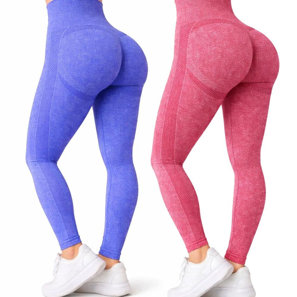 Kit 2 Calça Cintura alta Levanta Bumbum Feminina Esportiva Fitness Academia Não Marca Poliamida