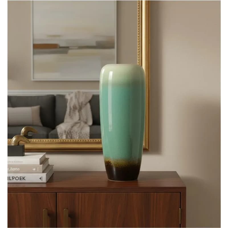 Vaso Decorativo Grande Para Sala Rack Vasos Premium Com 48cm, Vaso Decorativo De Porcelana Pintado À Mão.