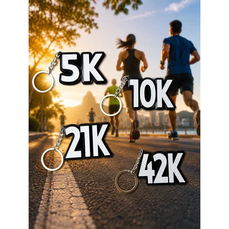 Chaveiro Corrida 5K 10K 21K 42K | Corredor Meia Maratona Maratona | Presente para Corredores