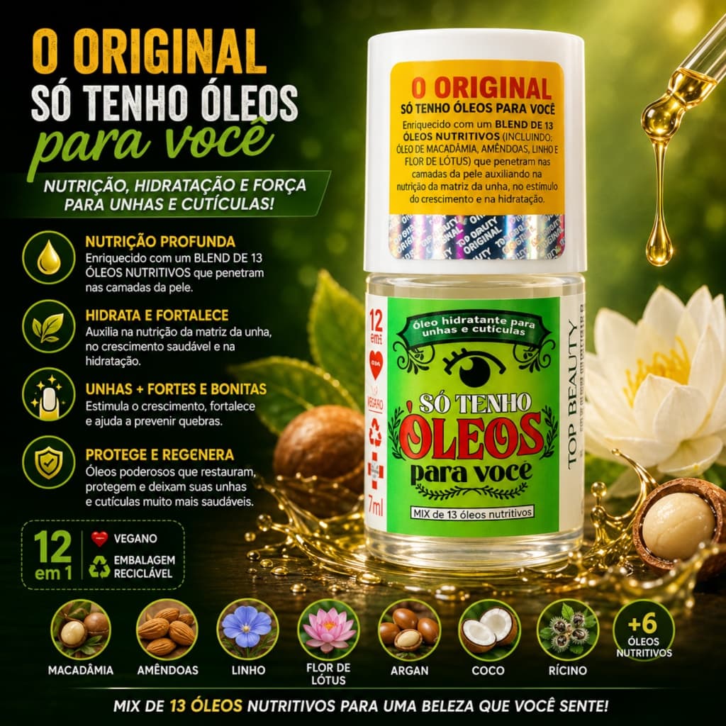 Hidratante Para Unhas e Cutículas Só Tenho Óleos para Você Top Beauty SOS Unhas 7ml