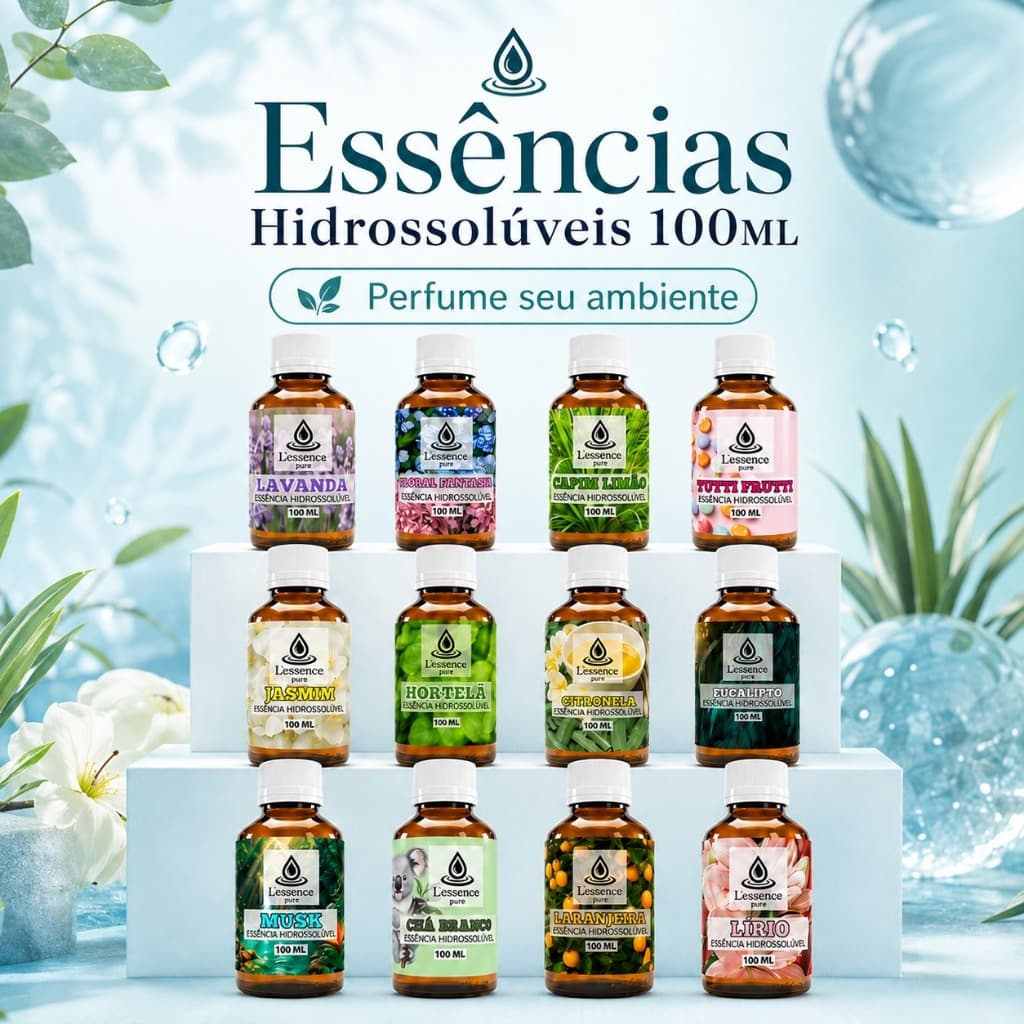 Kit 3 Essências 100ML Cheirinhos/Aromatizantes – Lavanda Tutti-Frutti Floral Sublime – Uso em Umidificador e Difusor