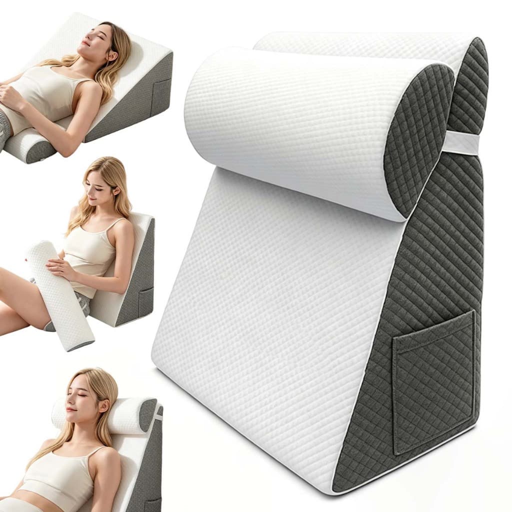 Travesseiro Anti Refluxo Espuma Viscoelastica Pós Op, Travesseiro Anti Refluxo Pós Cirúrgico Encosto Triangular