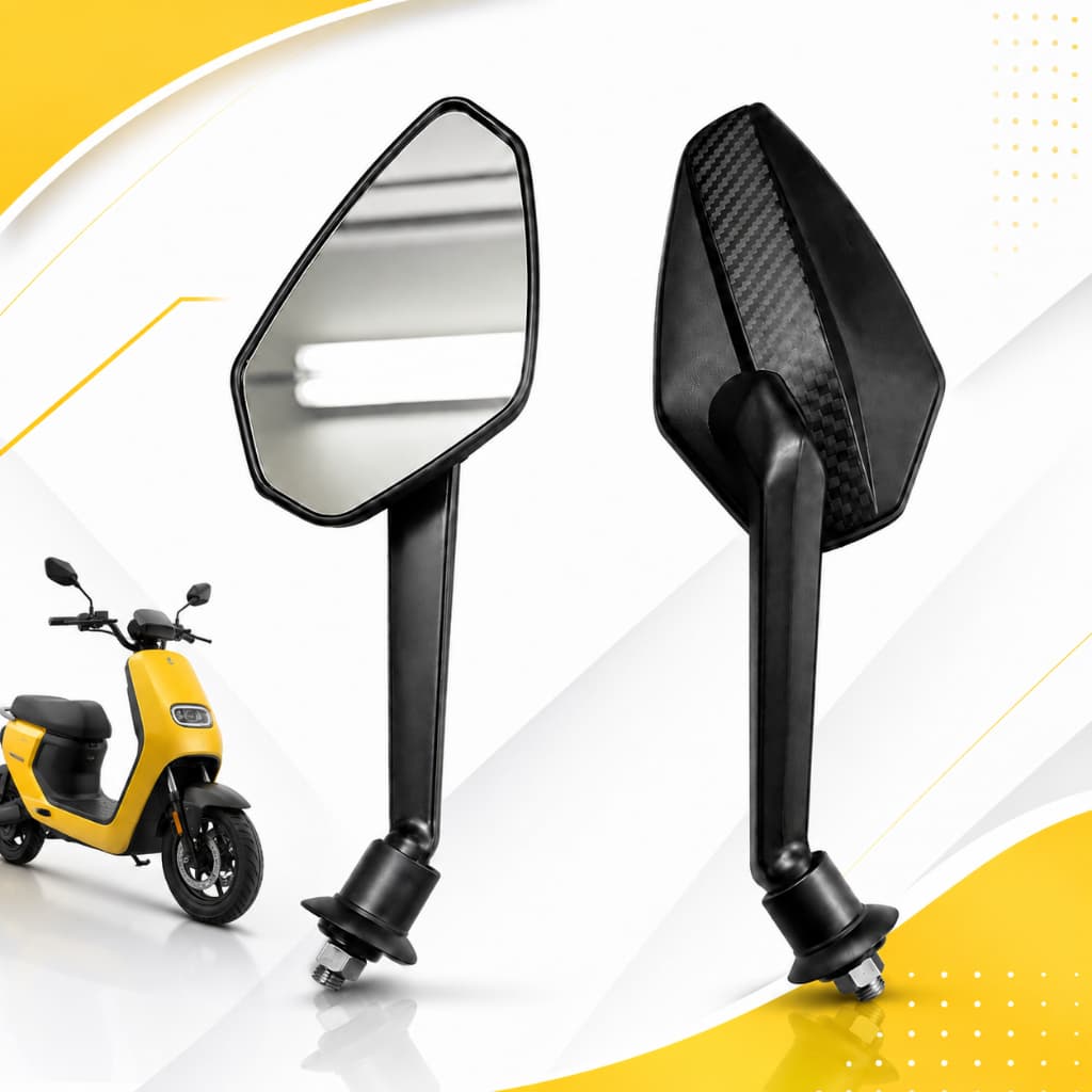Par Retrovisor Moto Bike Elétrica Scooter Rosca 8mm Universal Lente Convexa  Esportivo