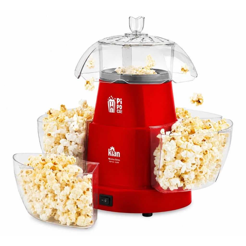 Pipoqueira Elétrica Kian POP-04 1200W com 4 Tigelas e Colher Dosadora