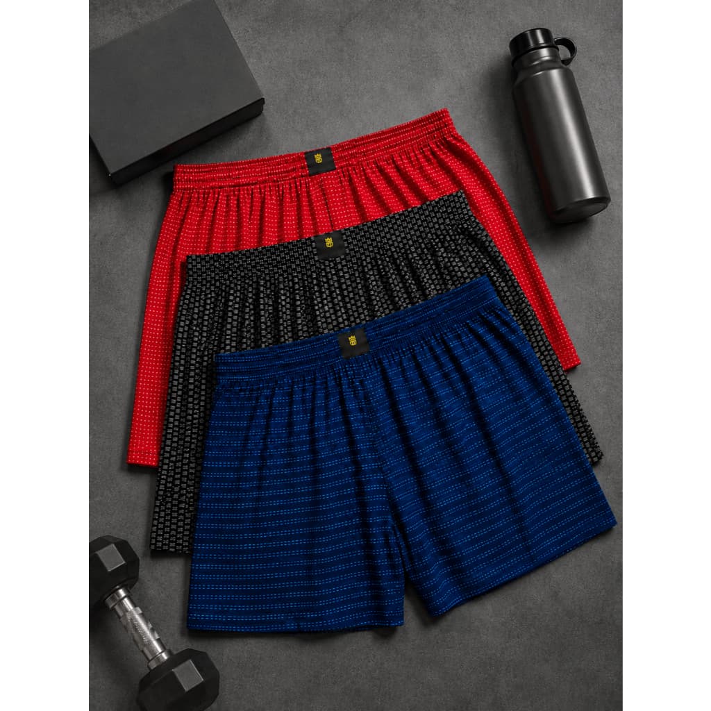 Kit 3 Cueca Samba Canção Microfibra Multicolorida Estampada Short Homem Masculino Dia a Dia Pai Shorts Dormir Masculino