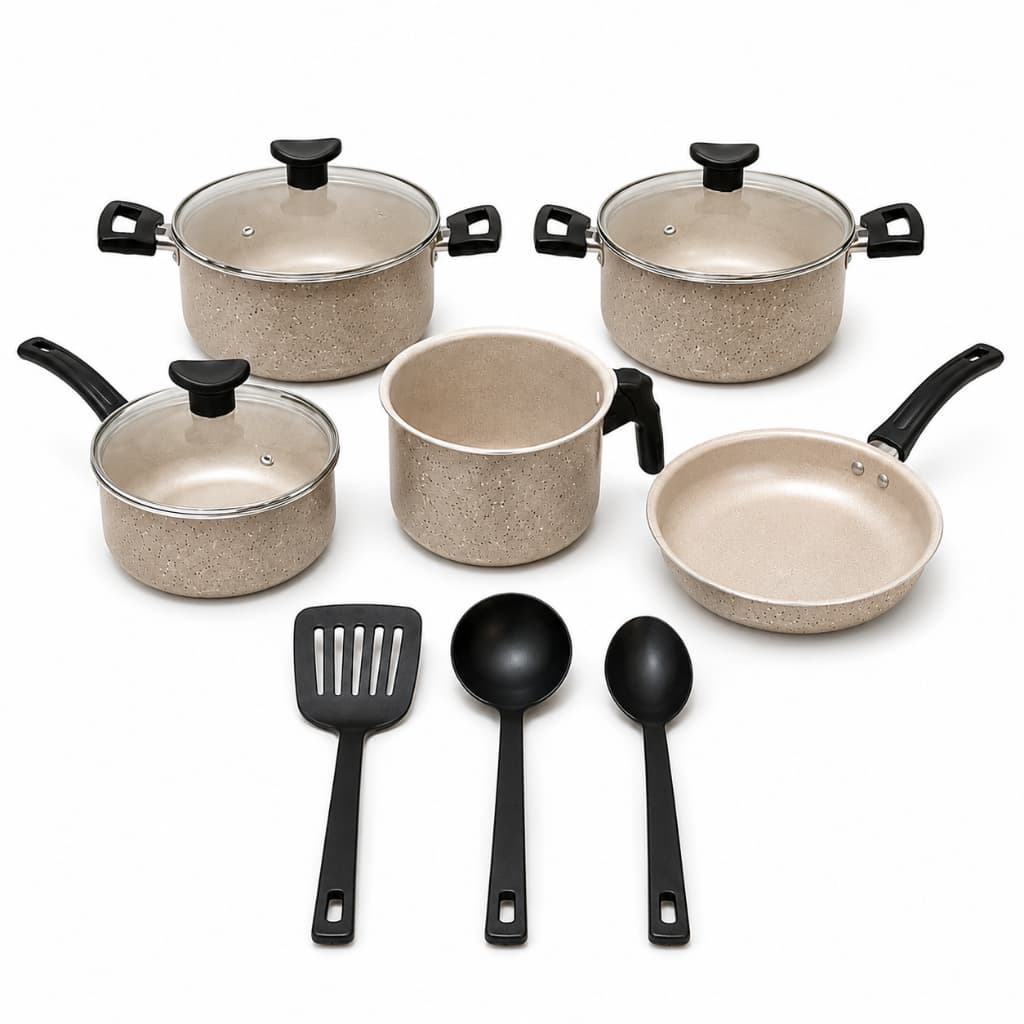 Kit Panelas Antiaderentes + Frigideira – 8 Peças Premium | Jogo Completo Cozinha Moderna