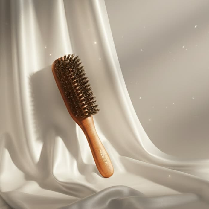 Escova de Madeira Vertix Reta Mista Para finalização Anti Frizz Acabamento Profissional