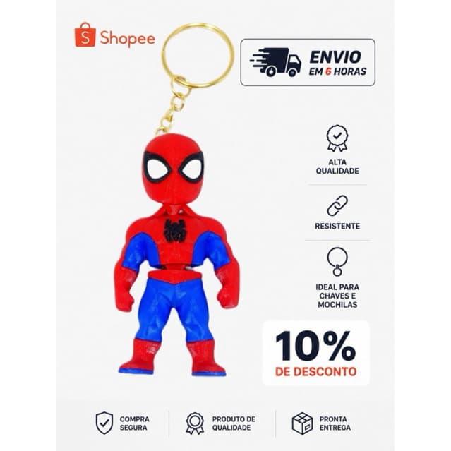 Chaveiro Spiderman Articulado | presente | Homem Aranha | Decorativo