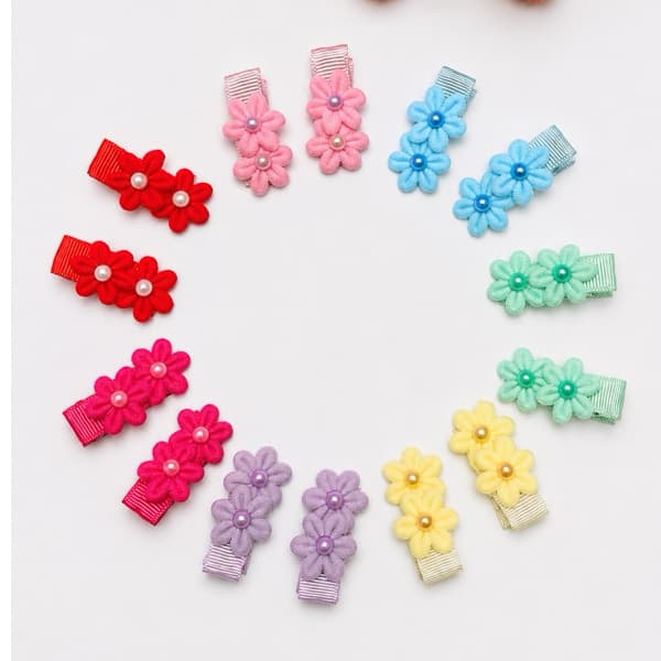 kit 14 Mini laços Lacinho para bebê Lacinho pequeno Presilha para bebê Laço florzinha Laço flor