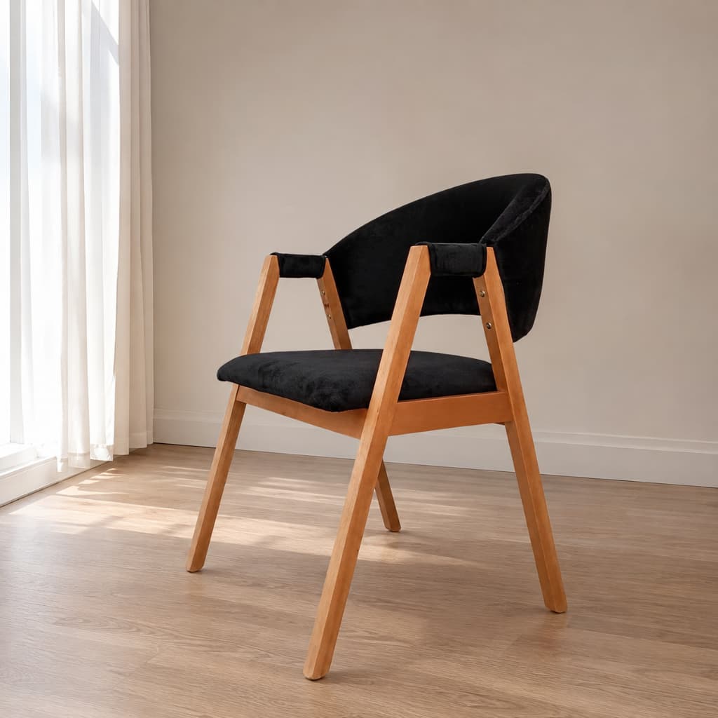 Poltrona Lith Elegantes & Modernas Com Estrutura Em Madeira Maciça Ergonômica Para Sala De Jantar E Escritório Delicadas