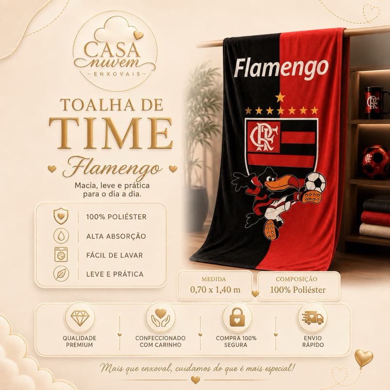 Toalha de Banho e Praia Piscina Estampadas Time Clube de Futebol 100% Absorção Promoção