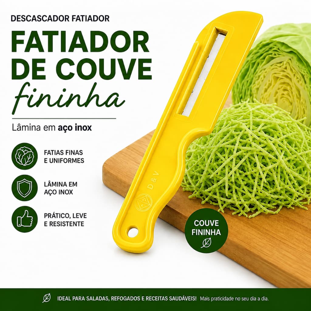 Fatiador picador de couve fininha e repolho cozinha prática fatia facil e rapido