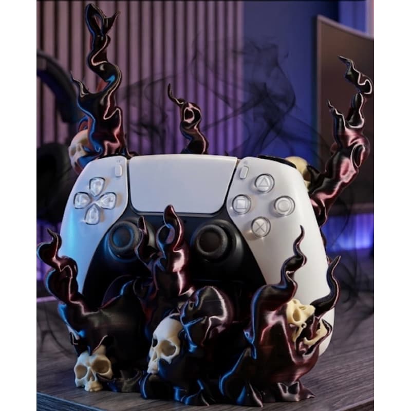 Suporte Para Controle Gamer PS5 Xbox PC - Caveiras E Sombras 3D