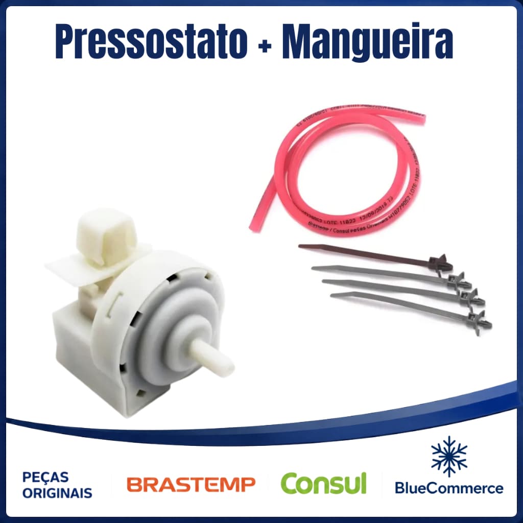 Pressostato Linear + Mangueira Para Máquina Brastemp/Consul ORIGINAL