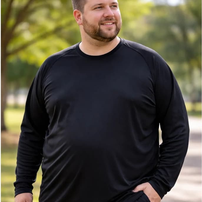 Camisa Térmica Proteção Uv 50+ PLUS SIZE G1 A G8 Segunda Pele Camiseta Blusa Malha Fria Unissex Academia Manga Longa
