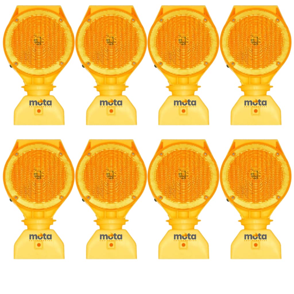 Kit 8 Sinalizador Viário LED Solar 8 Luzes Duplo Ambar 1000m Visibilidade