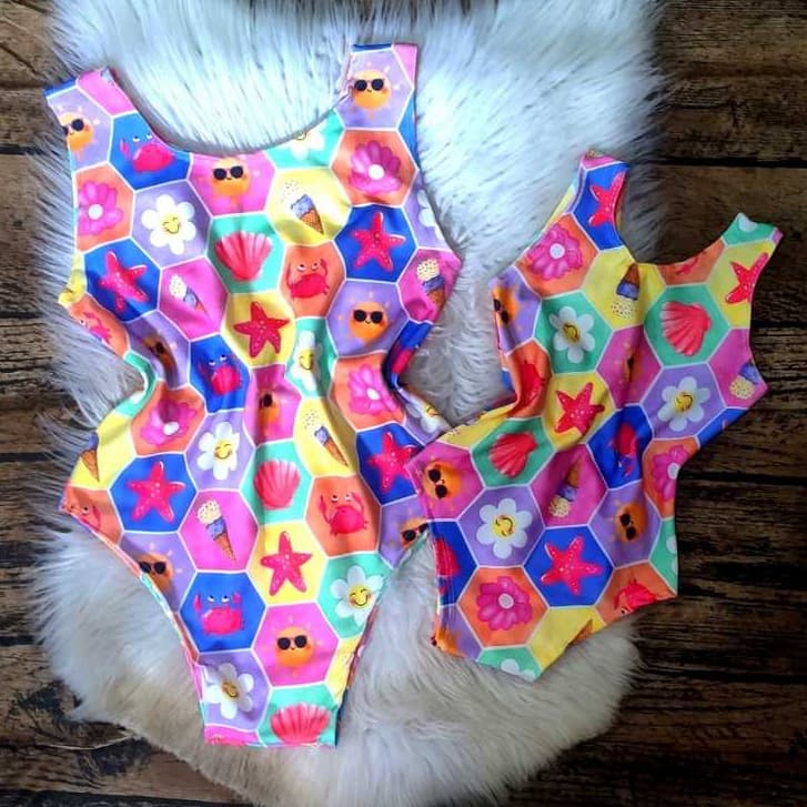 Conjunto Maiô Mãe e Filha | 2 peças | Moda praia Feminina Infantil e Adulto | Biquíni Suplex | Body