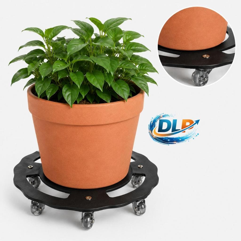 Suporte Vasos Plantas Ate 140kg 4 Rodinhas Silicone 25CM Aço