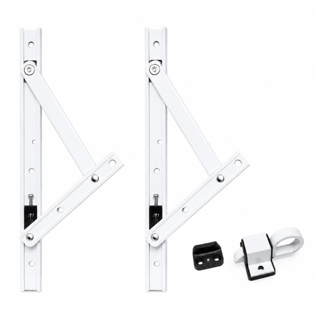 Kit Janela Maxim-Ar Braço 40cm + Fecho Gatilho | BRANCO | Completo