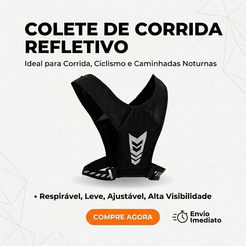 Colete de Corrida Refletivo Noturno Ciclismo Caminhada  Segurança Unissex Ajustável