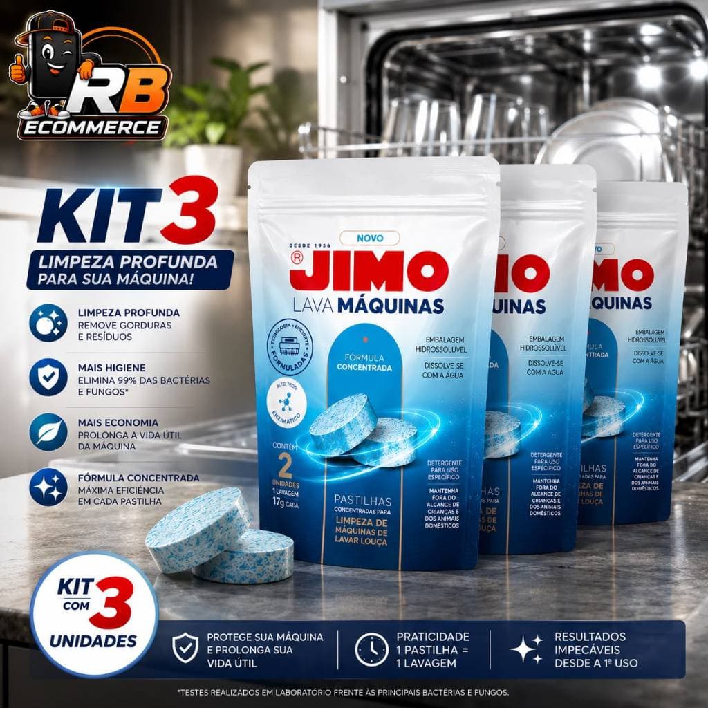 Jimo Pastilha Lava Máquina Lava Louça Abrilhantadora Enzimática Cítrica Odor Remove Gordura 2x17g