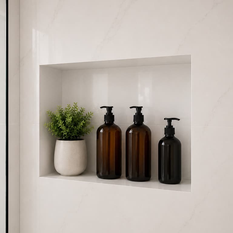Nicho De Porcelanato Branco 40x30 De Embutir Na Parede Borda Invisível Banheiro Compacto