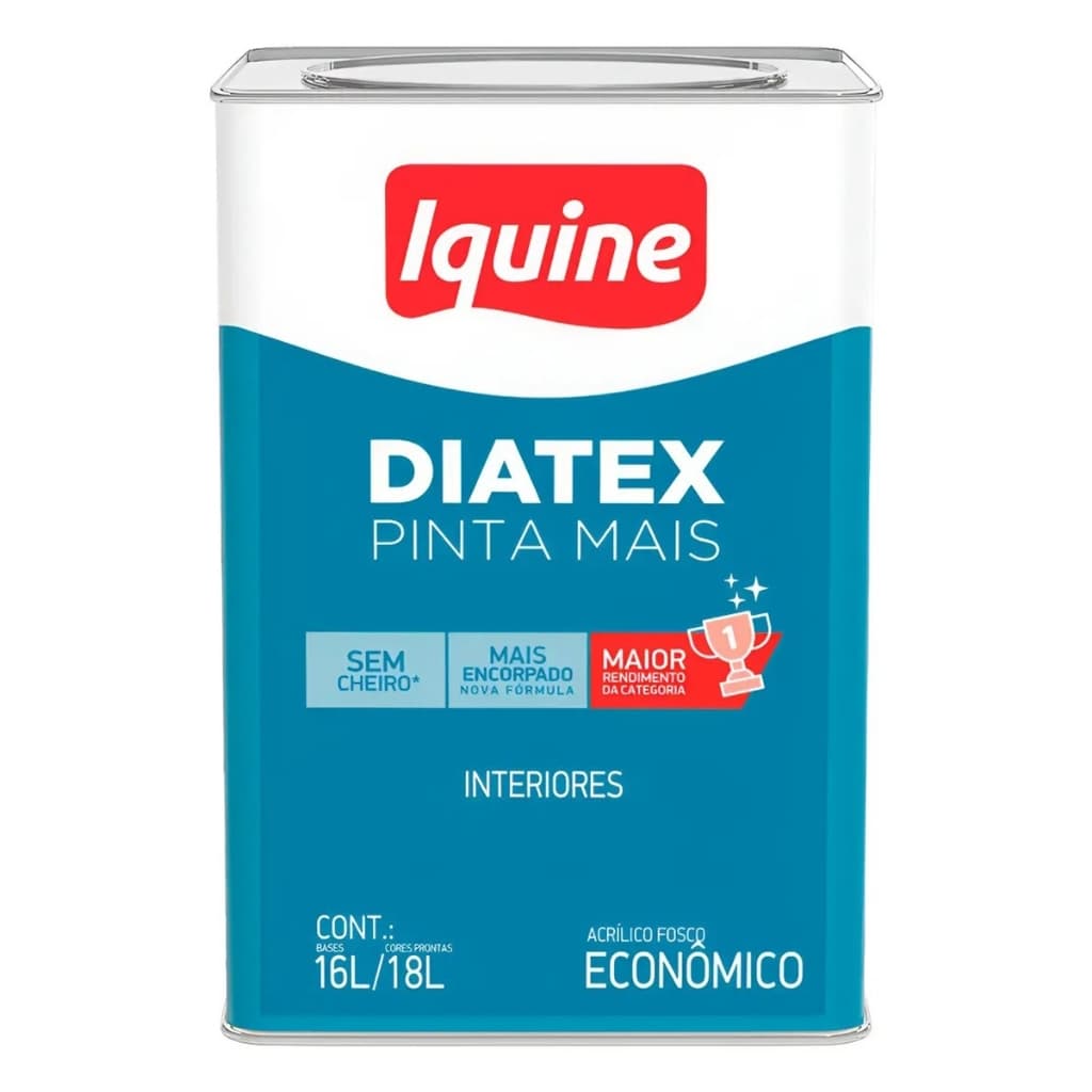 Tinta Látex Rende 120m² Tinta Econômica Diatex Tinta Seca Rápido Tinta Branca Iquine 18 Litros