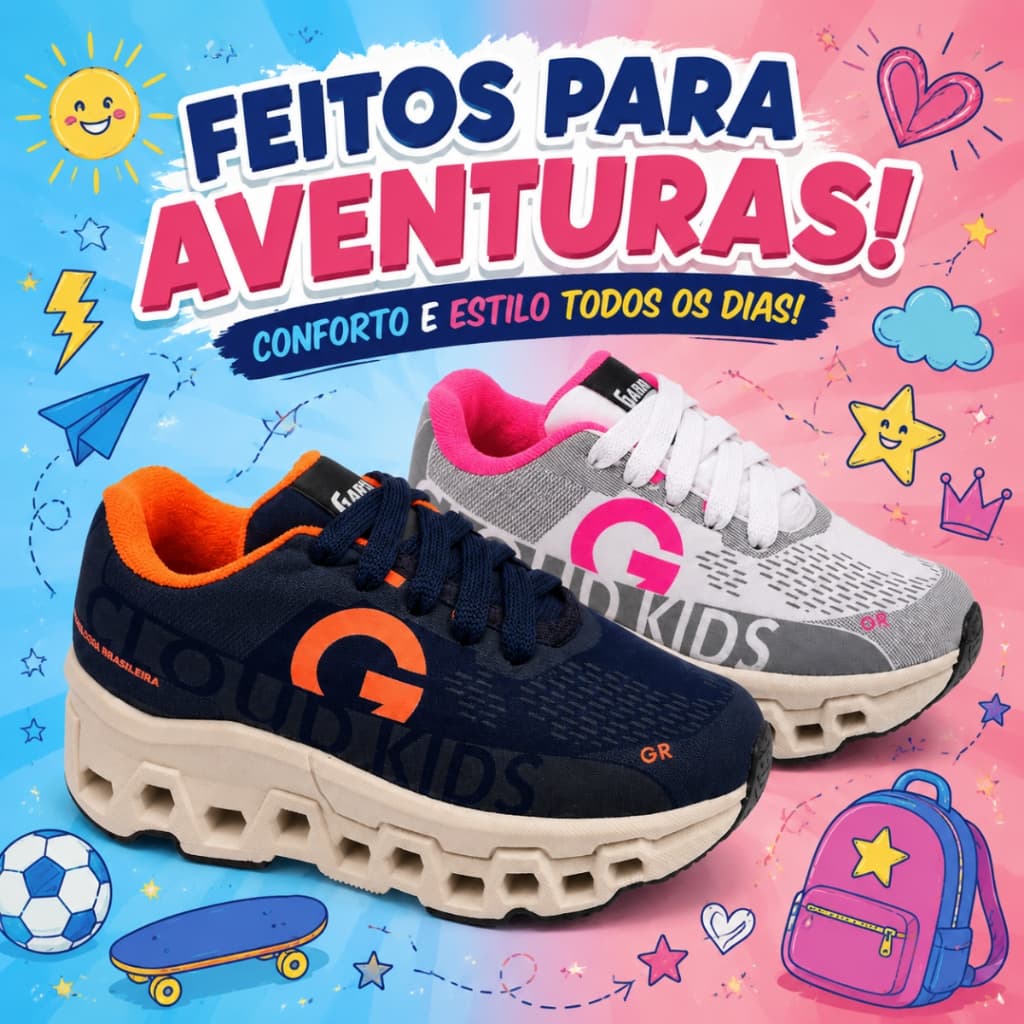 KIT 2 PARES Tênis Infantil Menino Menina Esportivo Solado Chunky Confortável Leve Durável Para Escola 26/33