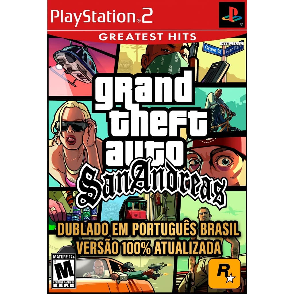 GTA San Andreas Dublado v6 em Português BR PS2 – Atualizado 100%  Português PT BR – PlayStation 2 Desbloqueado