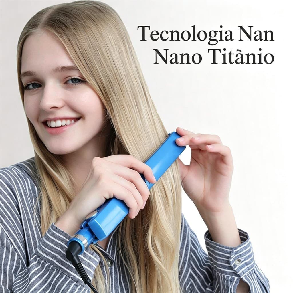 Prancha Alisadora Nano Titânio Bivolt Controle de Temperatura Chapinha Profissional