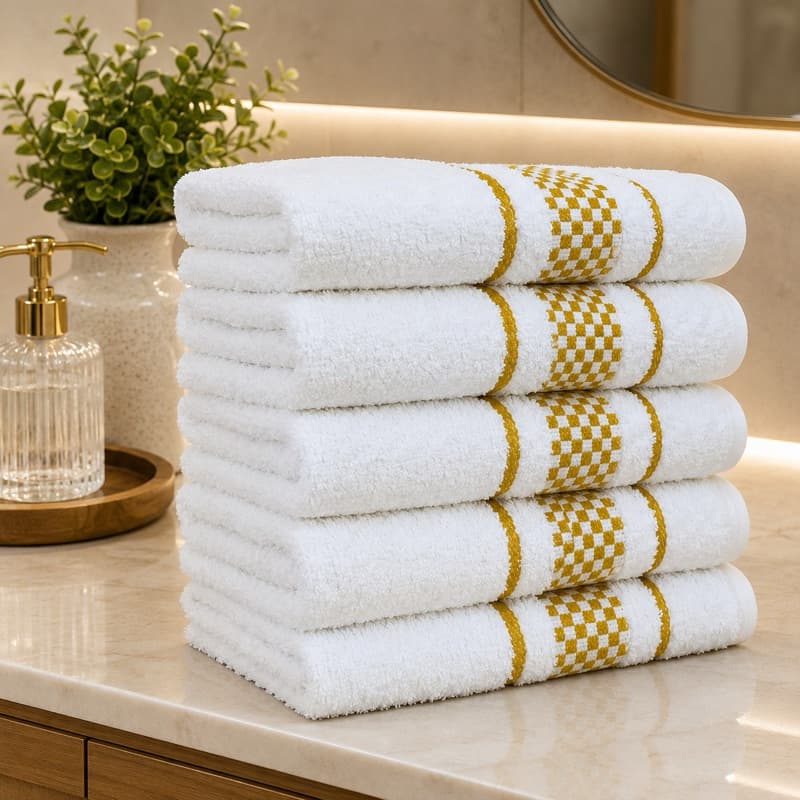 Kit 5 Pano de Prato DOURADO Copa Premium Alta Absorção 100% Algodão