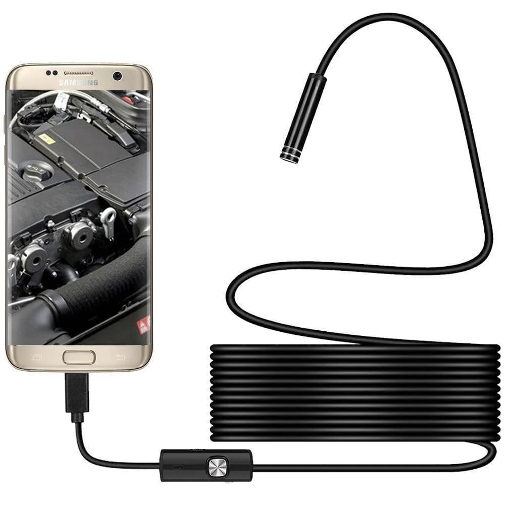 Camera Com Led Tira Foto Para Canos Carro Lugares Pequenos 2 Metros Saída Android V8 ou USB PC