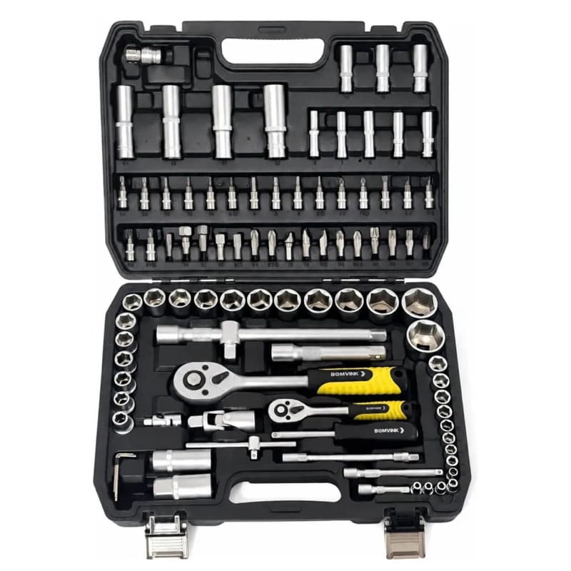 Kit Soquetes 95 pc  Catraca Bomvink Amarelo 3912 Bomvink