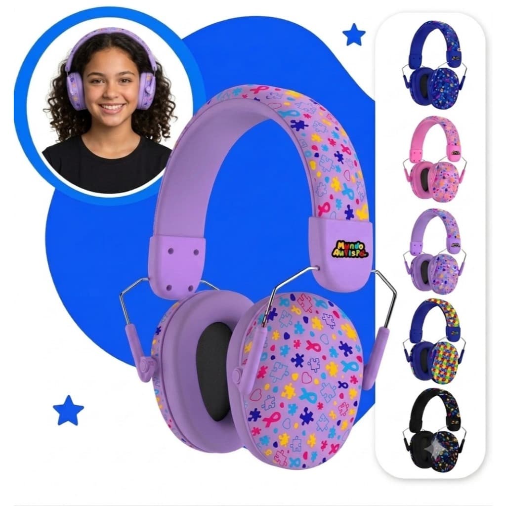 Abafador Autismo LILAC TEA PRO34 DB MUNDO AUTISTA (ORIG) Protetor Auricular  Fone/Ouvido 🗣️ Auricular/ Ruido/ tea/ tdah