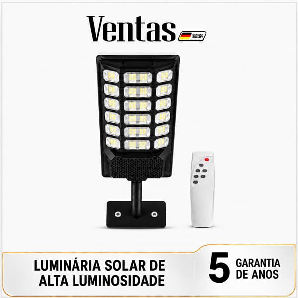 Ventas 120000W Luminária Solar de Rua LED IP66 Super Brilhante com Sensor de Movimento e Controle Remoto