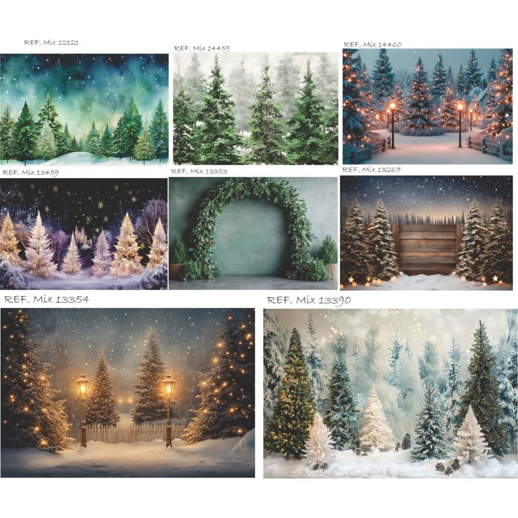 Fundo Fotográfico Natal Pinheiro Decoração Medidas Variadas