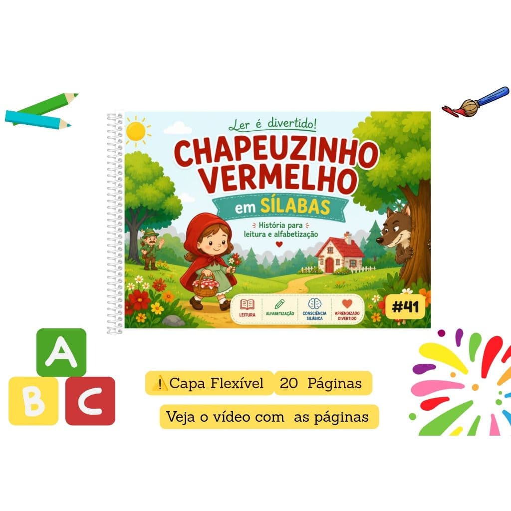 Chapeuzinho Vermelho em Sílabas | História para Leitura e Alfabetização Infantil  | Aprender a ler #41