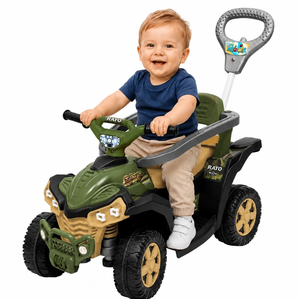 Carrinho Passeio Infantil Menina Menino Baby Quad Quadriciclo Maral Com Haste Empurrador e Cinto