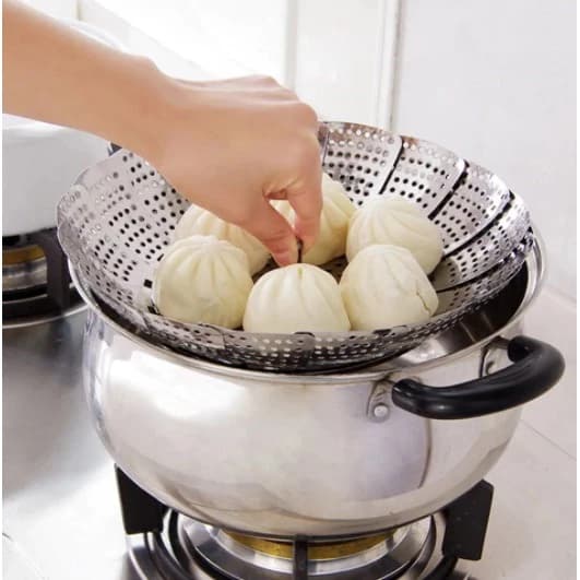 Cesto de Cozimento a Vapor em Inox - Para Legumes e Verduras - Cozinha - Vaporeira