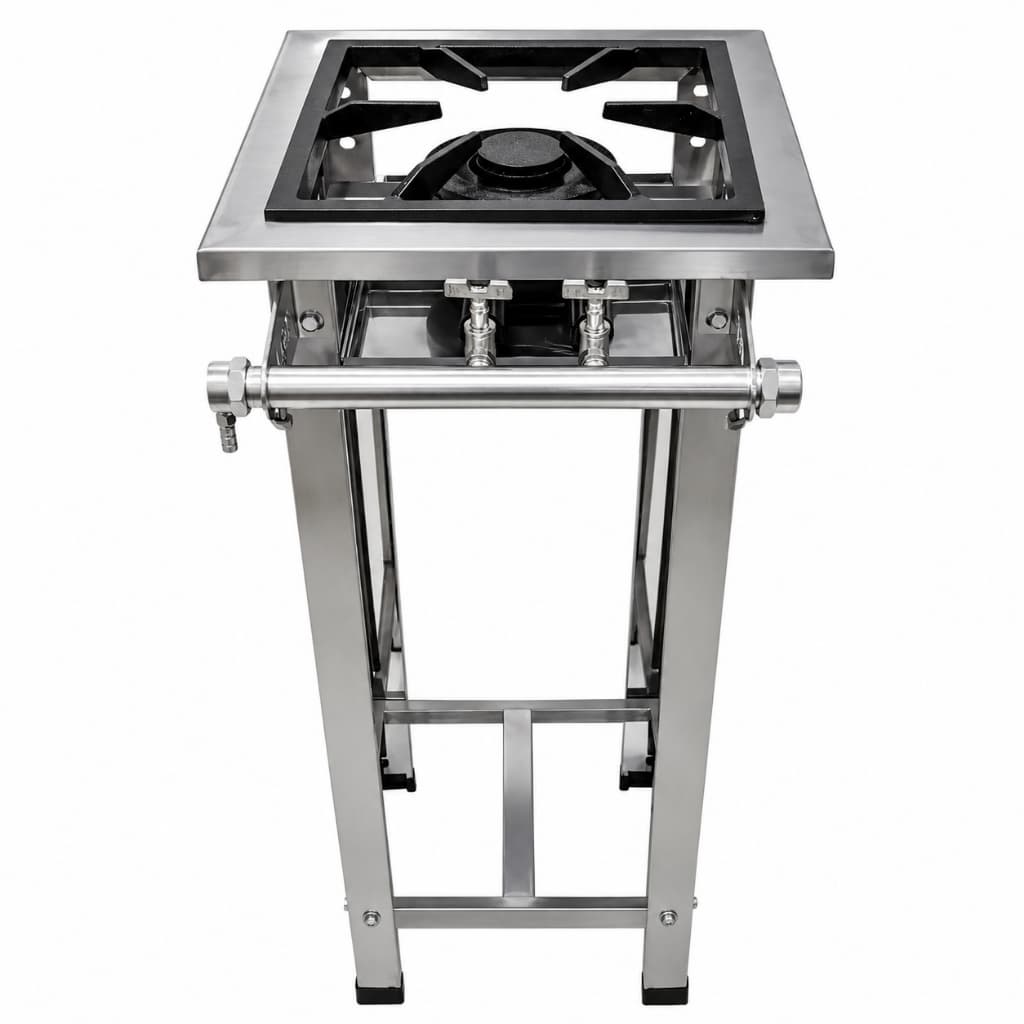 Fogão 1 Boca 30X30 Inox Baixa Pressão - 1 QD  Gralha Ferro Fundido PROMOÇÃO