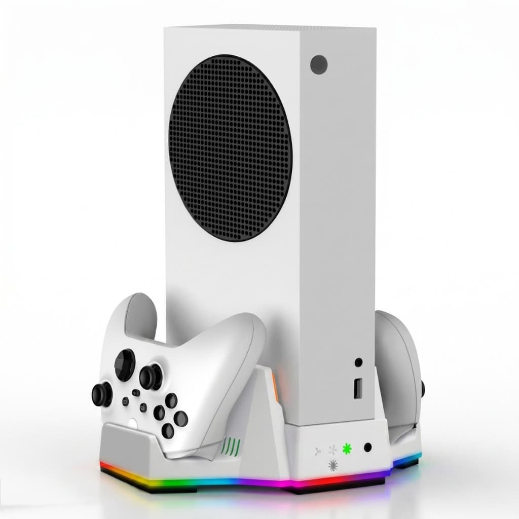 Suporte Base Cooler 2 Ventoinhas Led Carregador Compatível com Xbox Series S