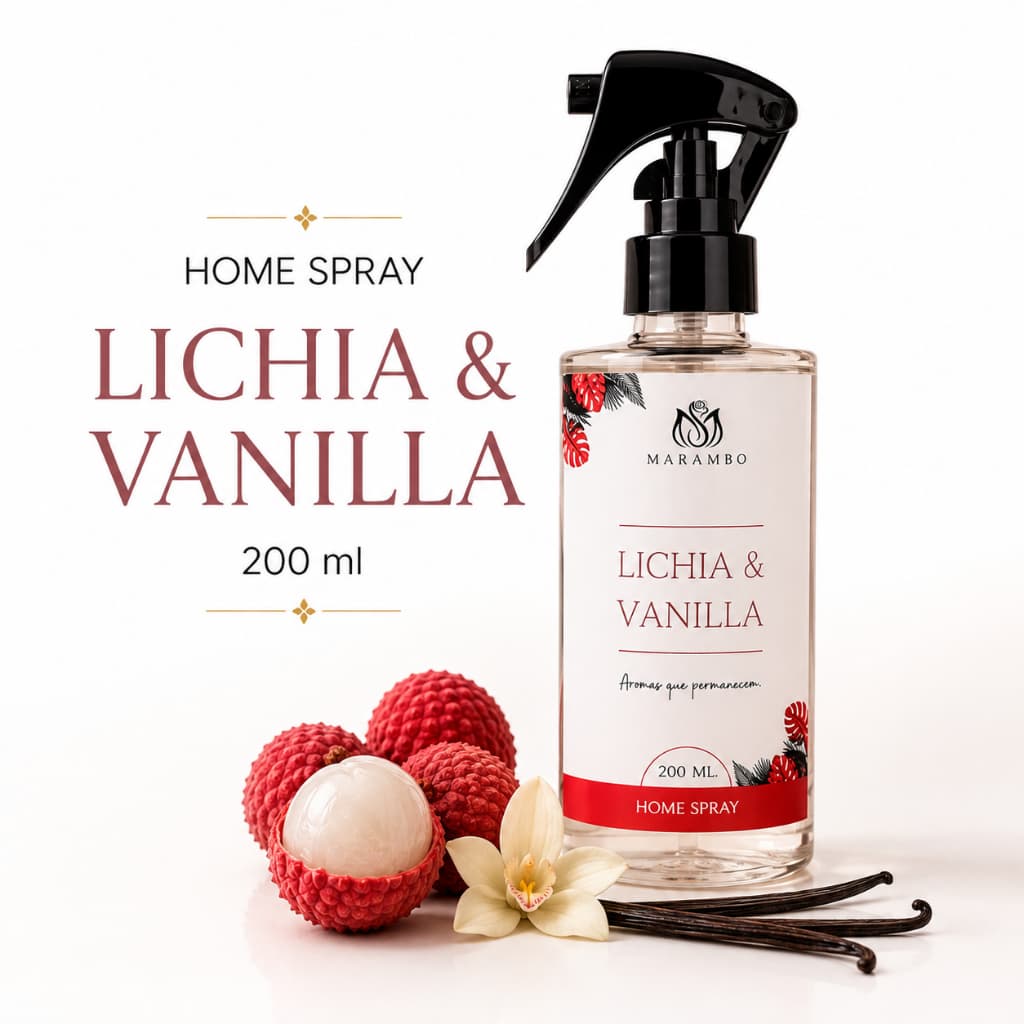 Home Spray Marambo Lichia e Vanilla 200ml Aromatizador