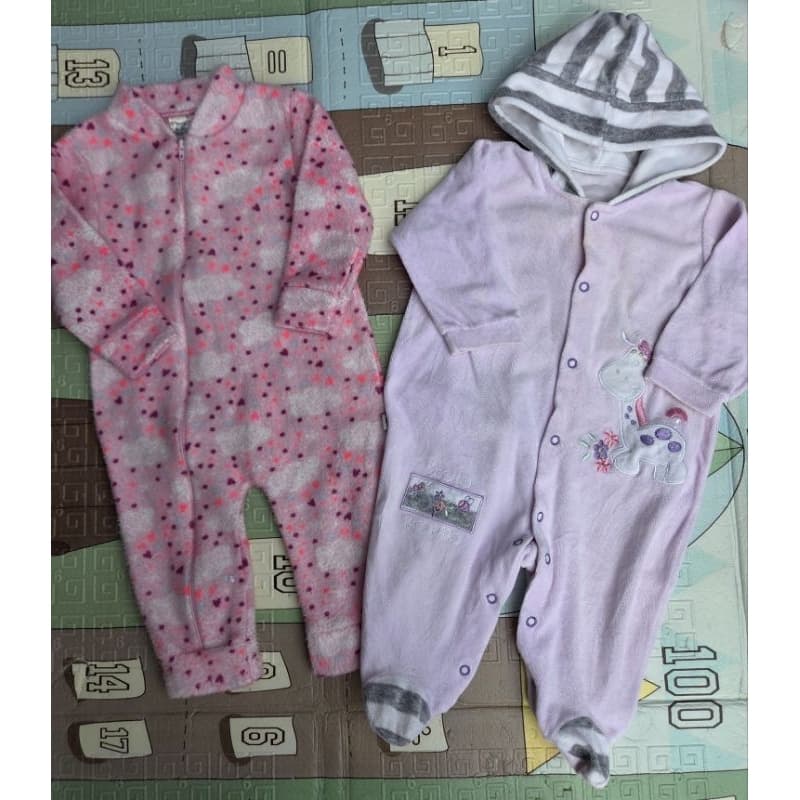 [Desapego] kit Macacão bicho molhado fleece Tam M bebê menina 👧