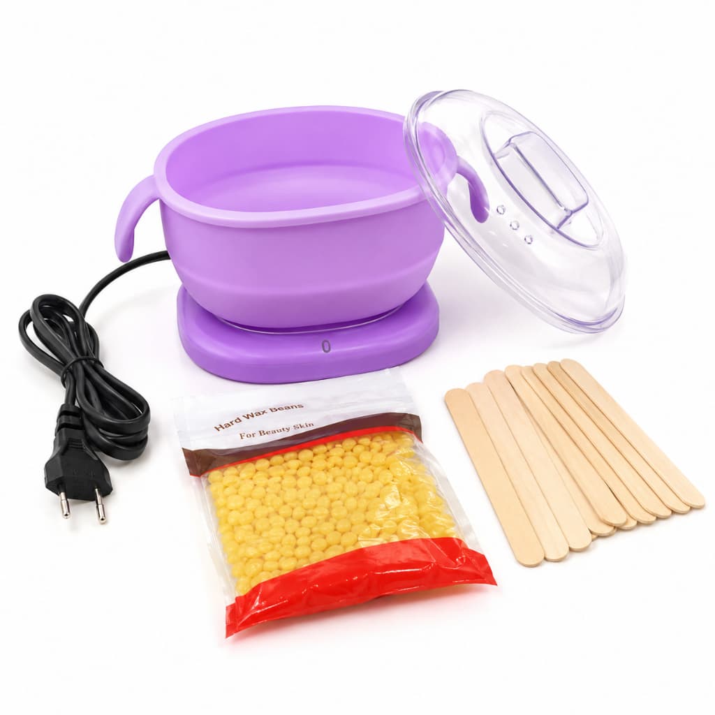 Kit Depilação Panela Aquecedor de Cera Íntima Com 100g de Cera 10 Espatulasm 100W Termocera 110 ou 220v