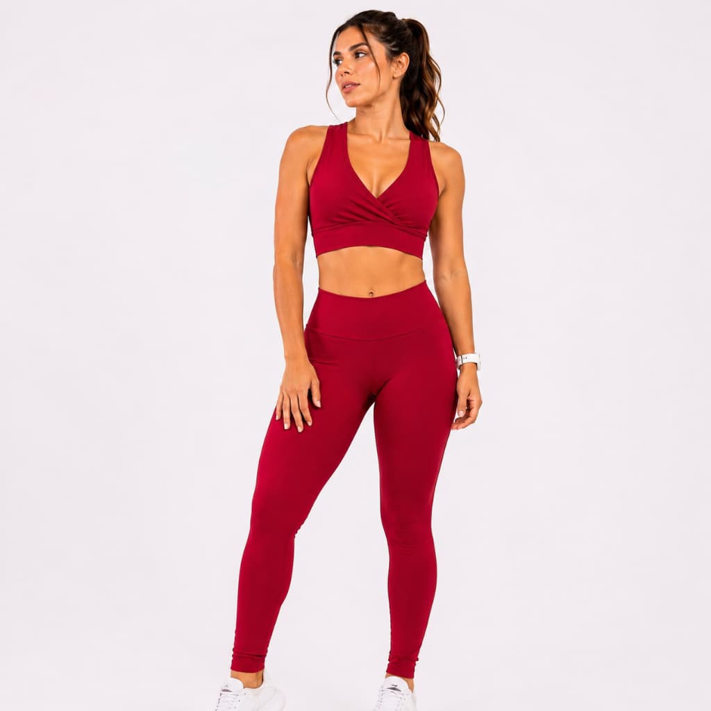 Conjunto Feminino Academia. Top  com bojo removível e  Legging sem transparência