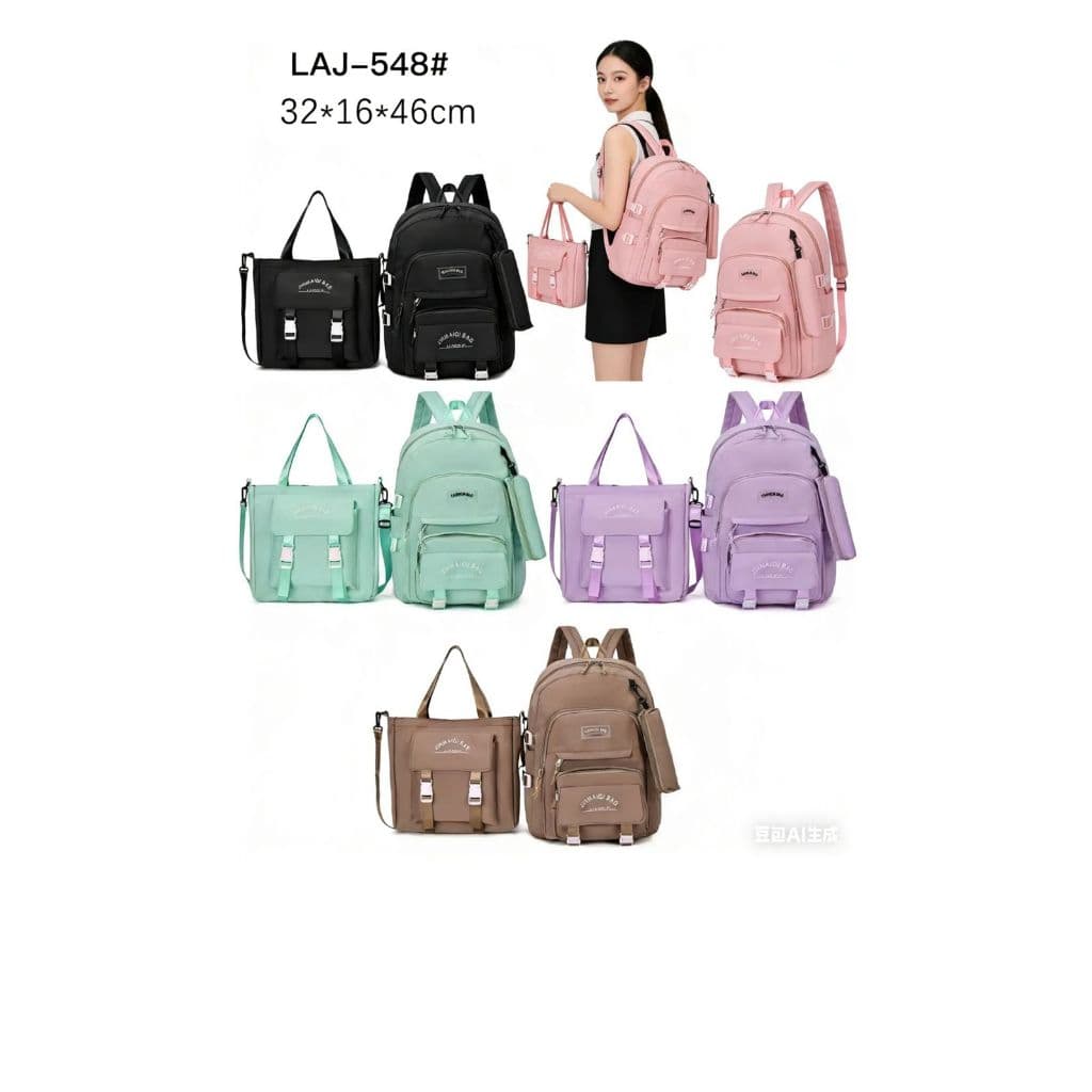 KIT MOCHILA BOLSA ESTOJO  FEMININA ESCOLAR PASSEIO GRANDE CAPACIDADE